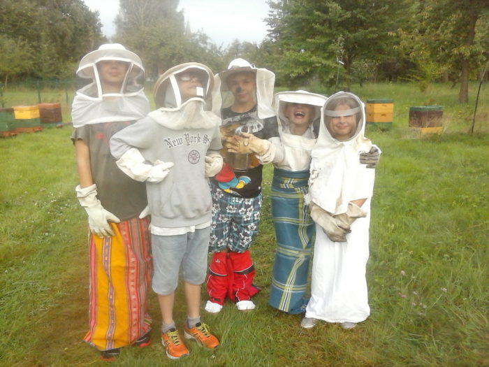 Wir wagen uns zu den Bienen… mutig wie wir sind.